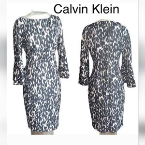 Calvin Klein / black and white  high impact cocktail dress size 2 /